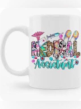 Medical Assistant White Ceramic Mug - Colorful Graphic NWOT